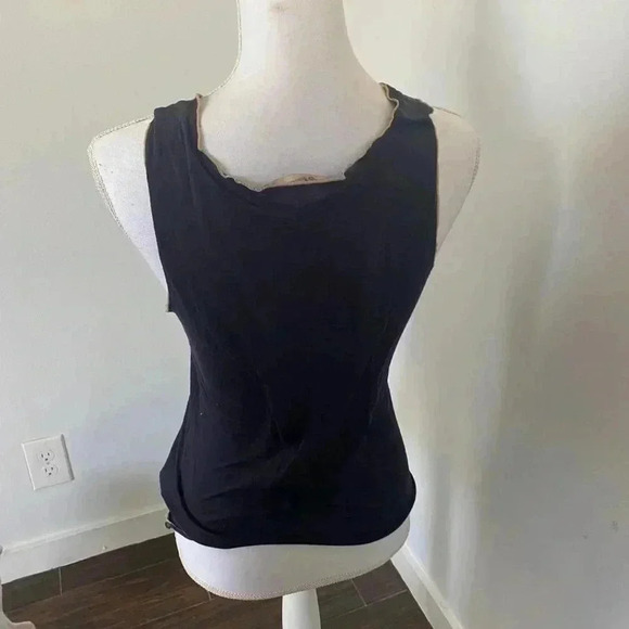 Navy blue multi media tank top. - Picture 4 of 4